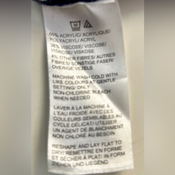 Saks 5th Fifth Avenue Crewneck Sweater Womens Large Navy Blue Pullover Emoticon - Picture 5 of 5